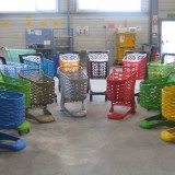 Plastic Supermarket Cart 160 Litri imagine 17